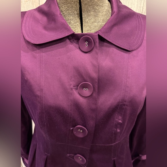 Sele’ Deep Purple Trench Coat - Picture 2 of 9